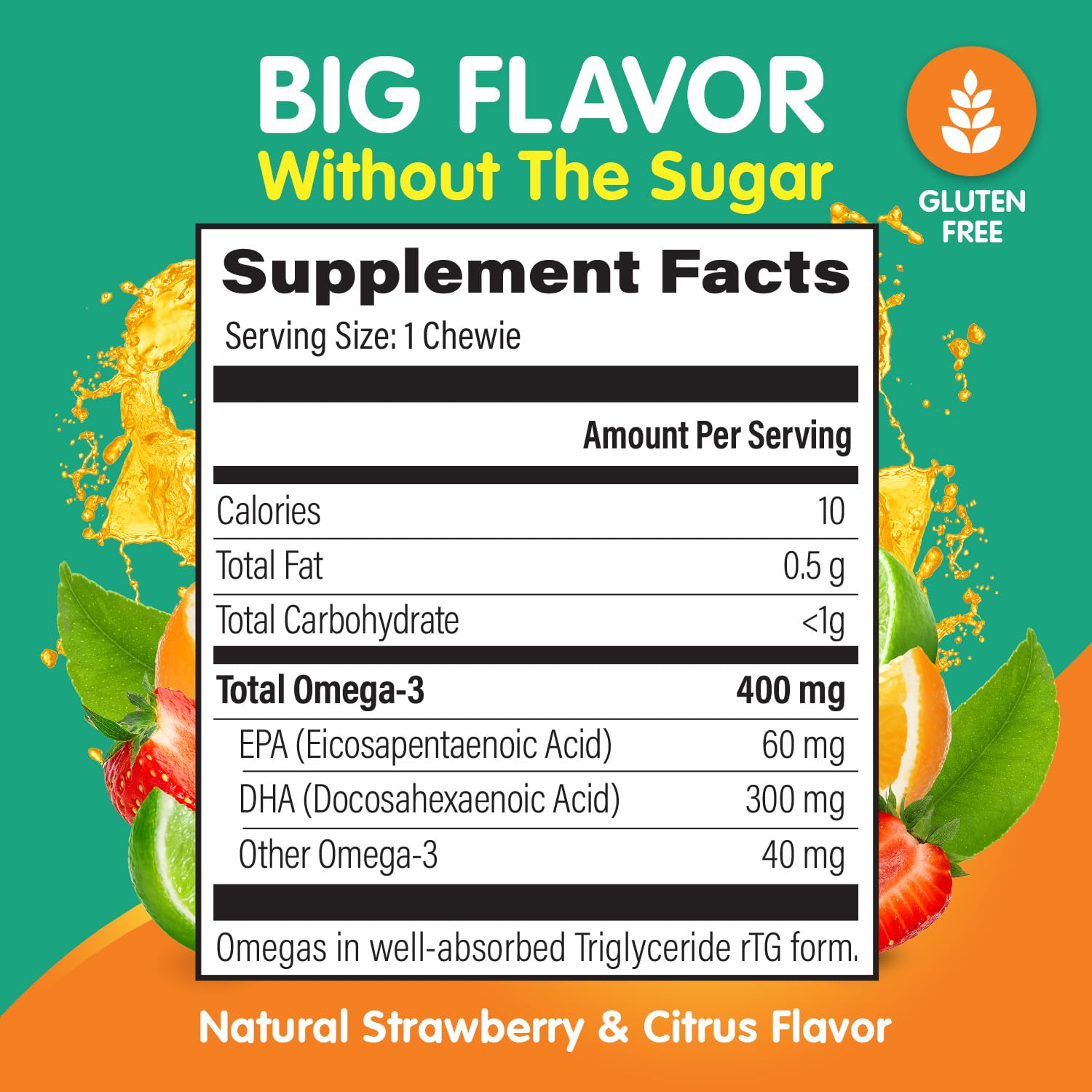 OmegaVia Kids Omega 3 Gummies sugar-free formulation for kids.