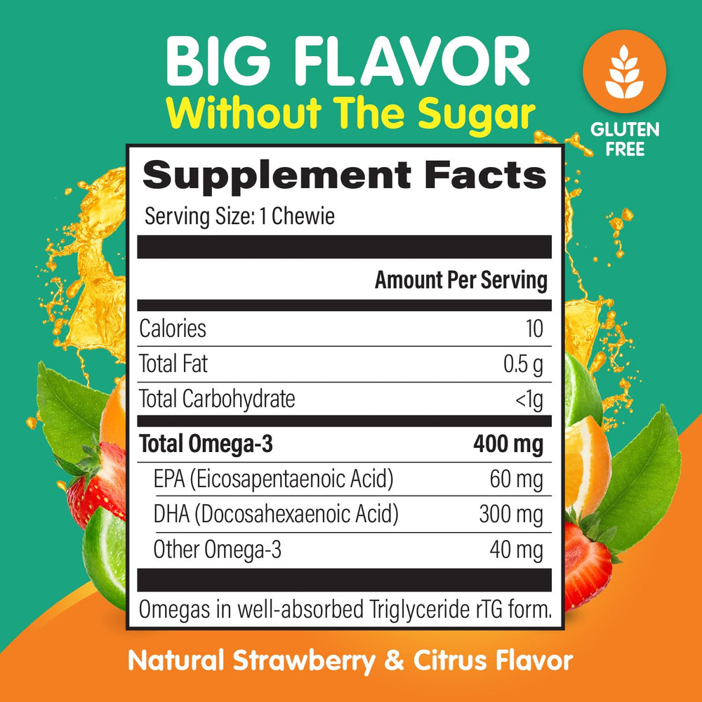 OmegaVia Kids Omega 3 Gummies sugar-free formulation for kids.