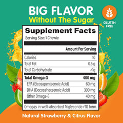OmegaVia Kids Omega 3 Gummies sugar-free formulation for kids.