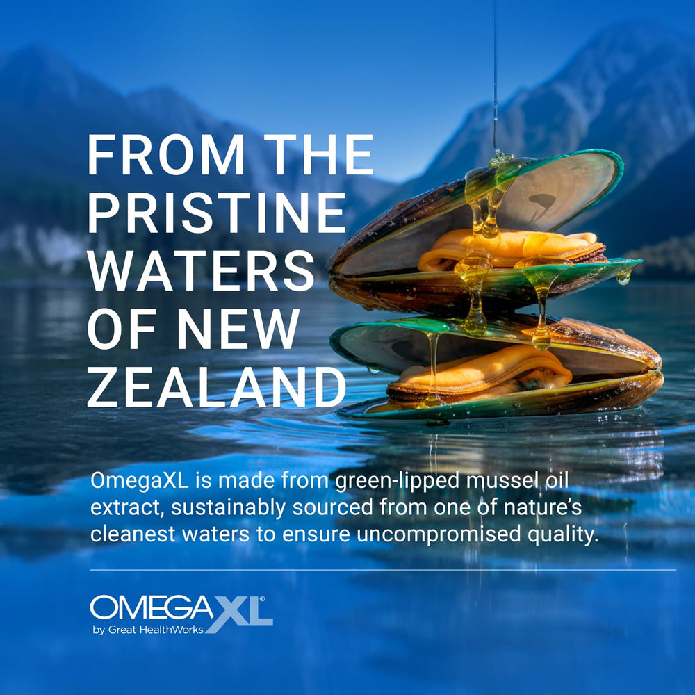 OmegaXL gluten-free label – allergen-conscious choice with drug-free formulation.