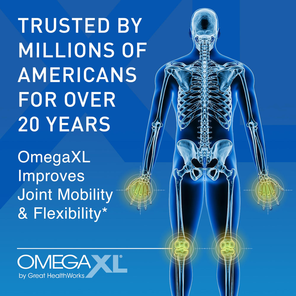 OmegaXL green-lipped mussel oil bottle for joint comfort support