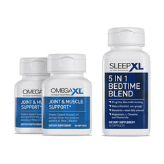 OmegaXL joint-relief softgels bottle closeup for smoother movement.