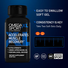 OmegaXL Sport concept art highlighting SPMs for inflammation resolution support