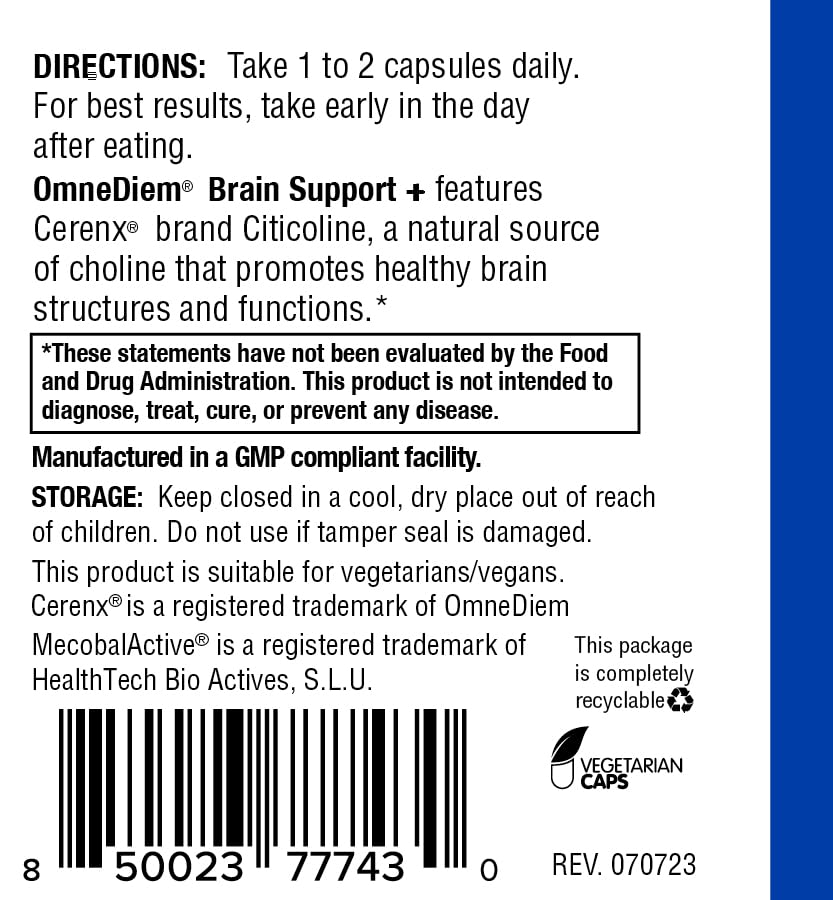 Omne Diem Brain Support bottle cap showing secure seal.