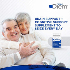 Omne Diem Brain Support capsules closeup for easy daily use.