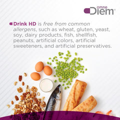 Omne Diem DrinkHD user at dinner party, histamine-aware support.