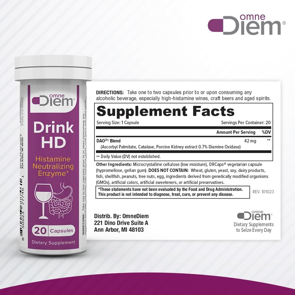 Omne Diem DrinkHD gluten-free icon, allergen-conscious formula.