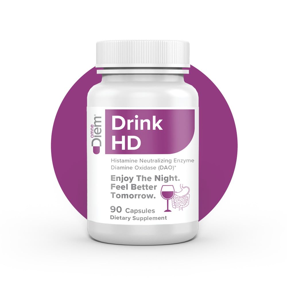 Omne Diem DrinkHD nutrition facts image emphasizes allergen-free formulation.