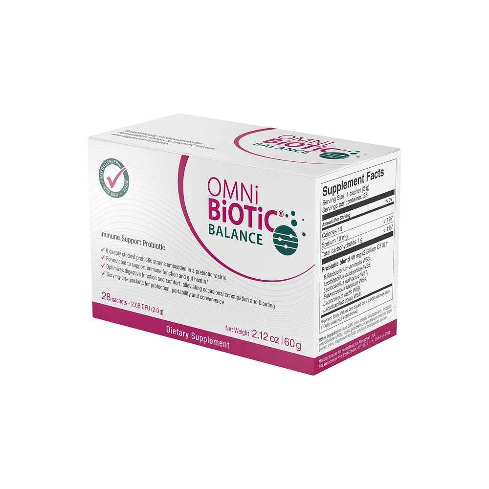 Hypoallergenic label on OMNi BiOTiC Balance emphasizes gentle formulation