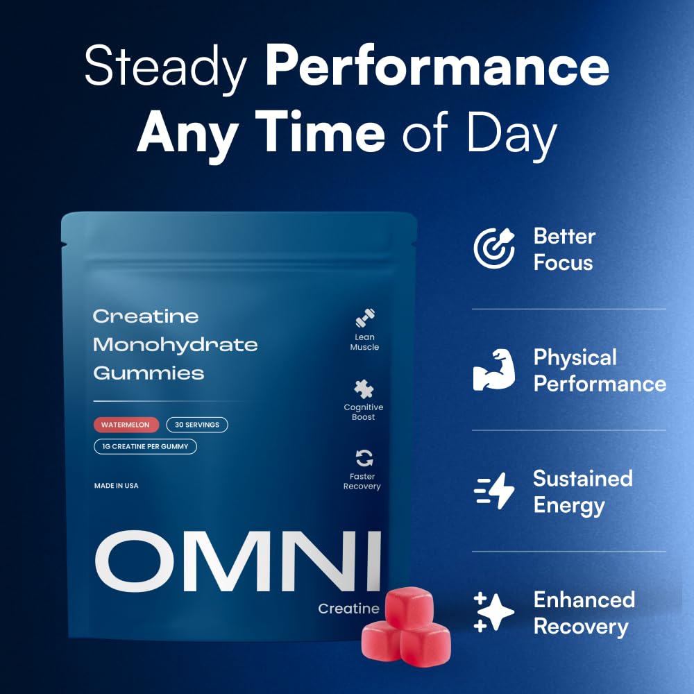 Gummies placed in palm for easy on-the-go consumption.