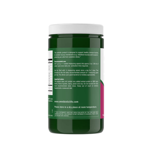 OMNi BiOTiC Omni-Logic label highlighting non-GMO hypoallergenic formula for sensitive diets