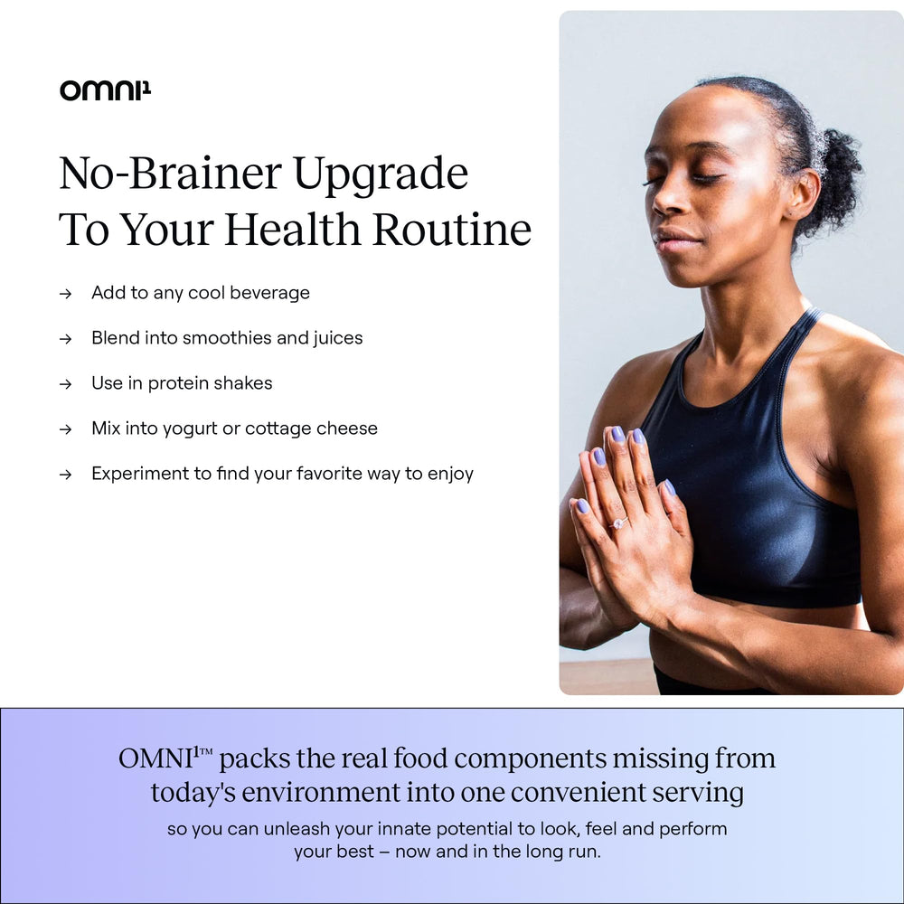 OMNI1 Super Complex label detail highlighting 32 ingredients including grass-fed organs