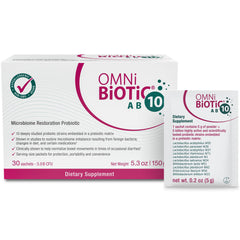 OMNi BiOTiC AB 10 daily packet for convenient gut support on the go.
