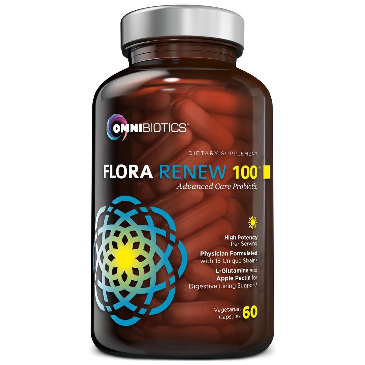 OmniBiotics 100 Billion Probiotics bottle front for daily gut balance