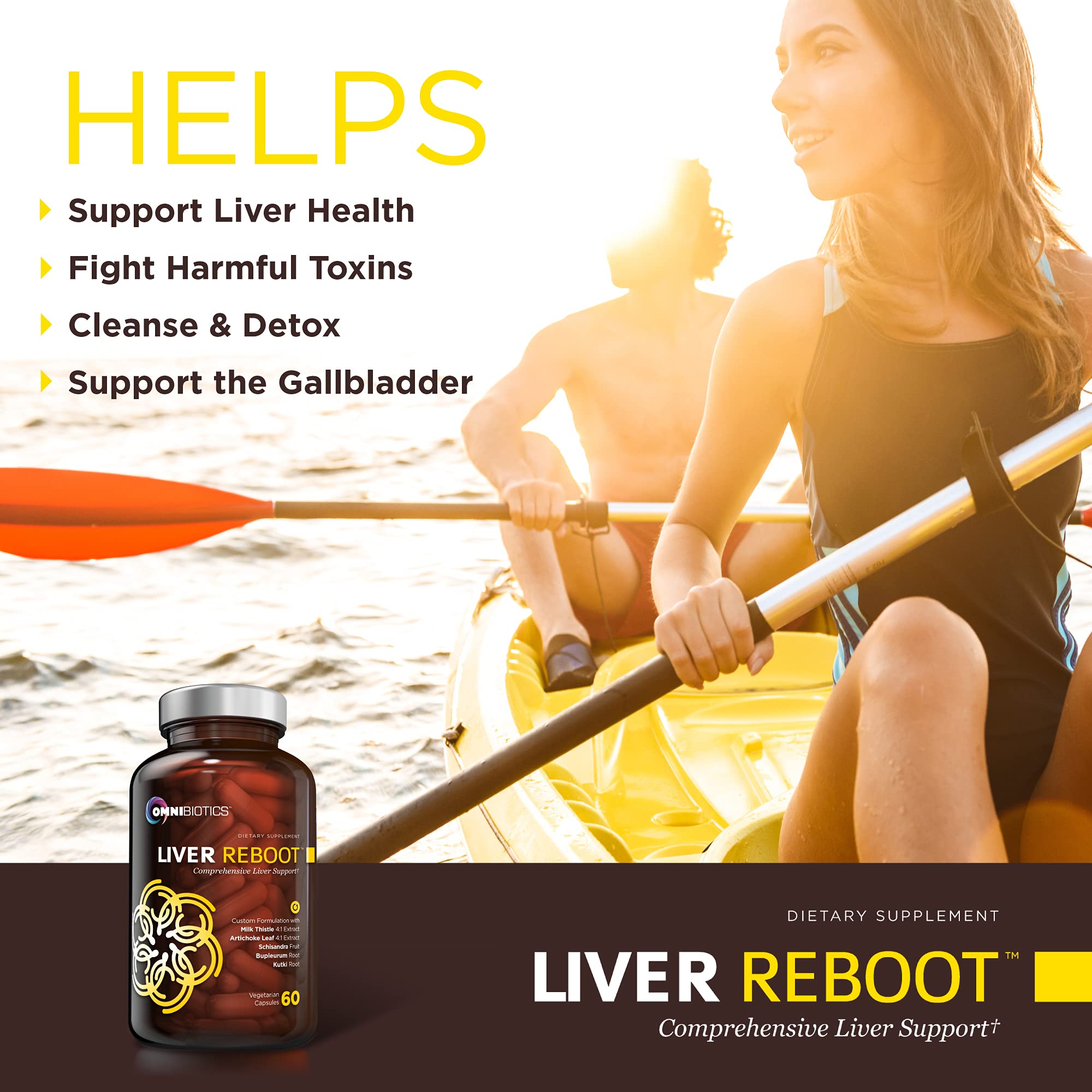 OmniBiotics Liver Cleanse capsules arranged for convenient daily use.