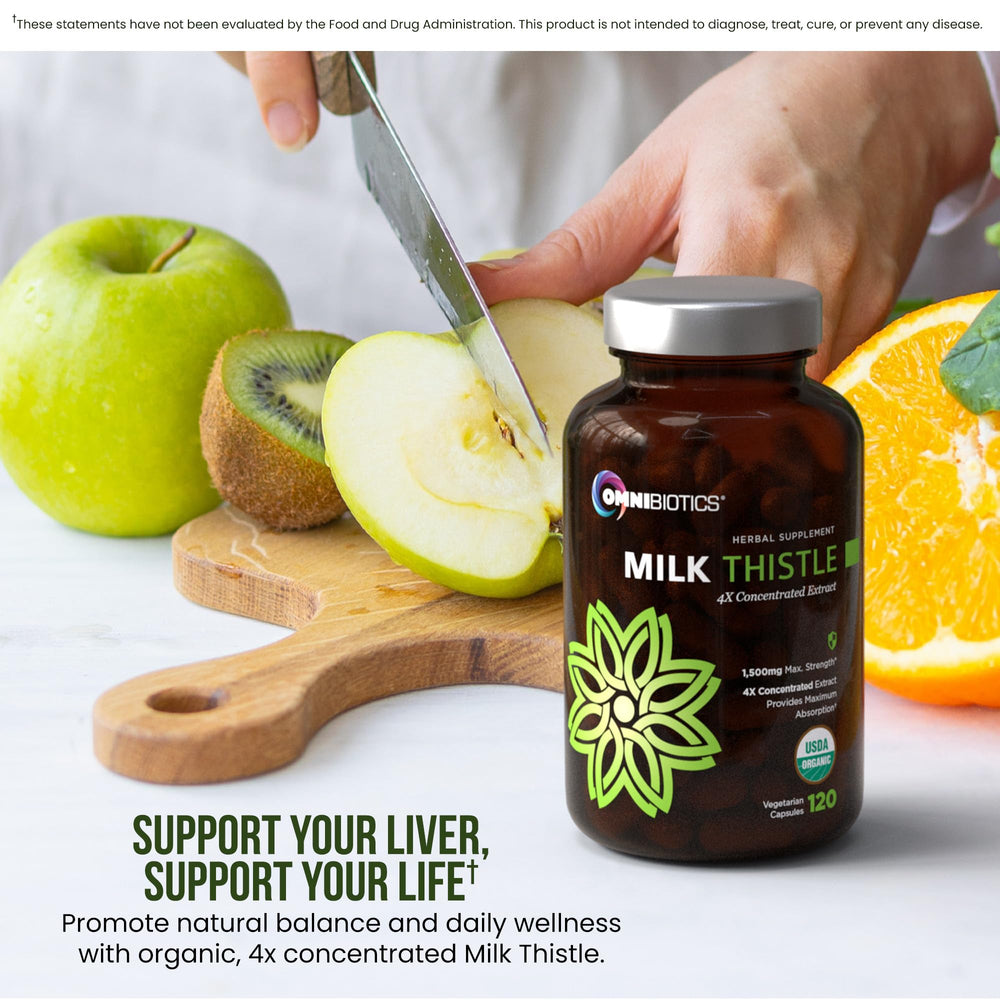 OmniBiotics liver support illustration communicates holistic wellness for everyday living.