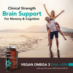 Ingredient label on OmniBiotics Omega-3 shows 700 mg DHA and 20 mg EPA per serving.