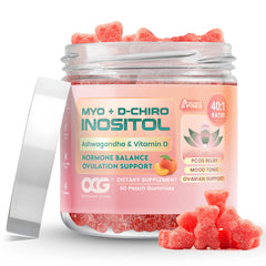OMNICOAST GOODS gummies in a jar show the 40:1 blend for hormonal balance and ovulation support.