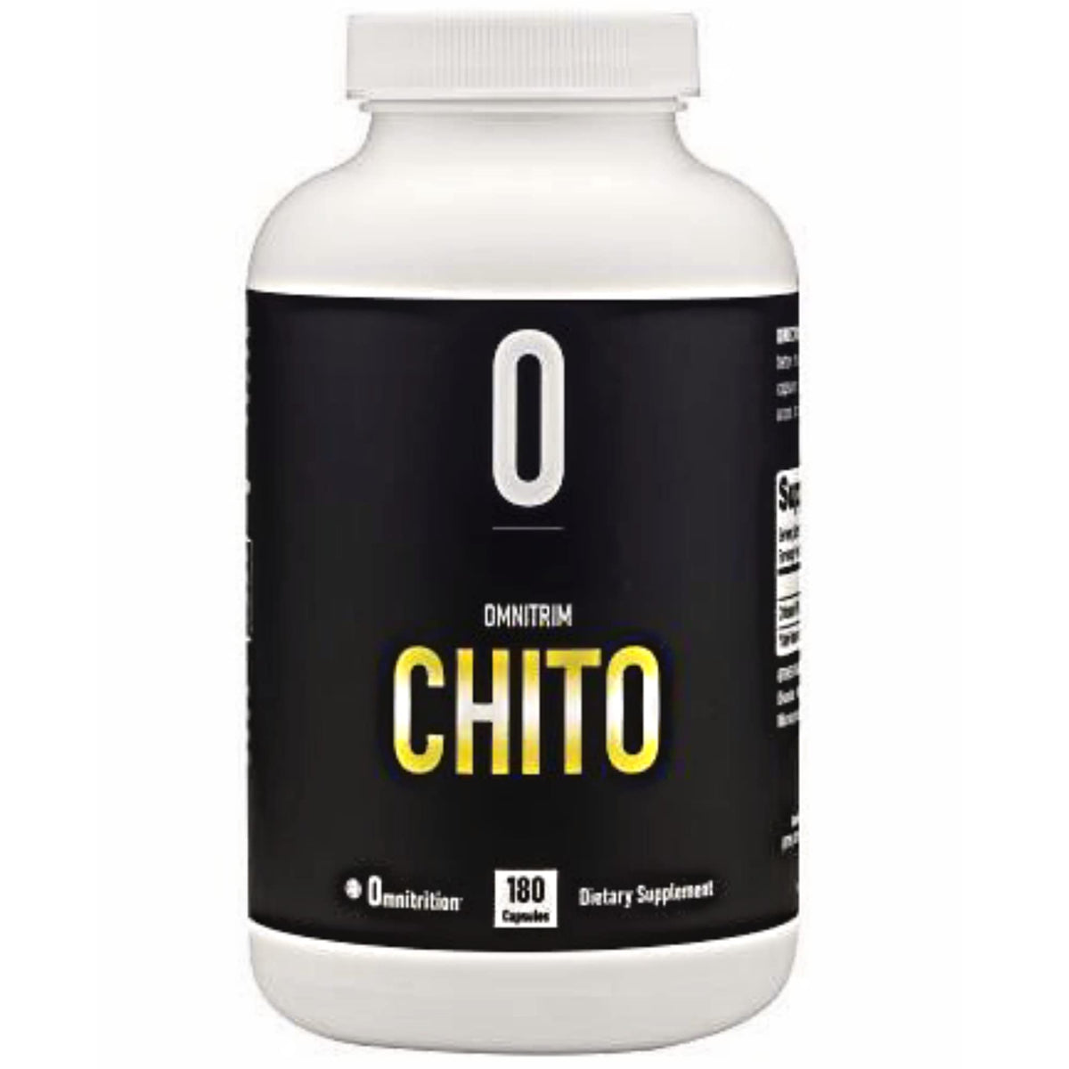OmniTRIM Chito bottle front for fat-absorption planning with meals