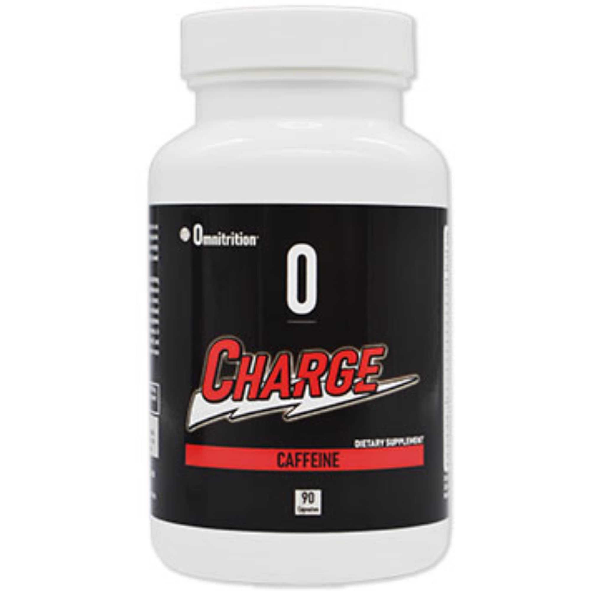 Omnitrition Charge caffeine capsules bottle on kitchen counter for morning energy