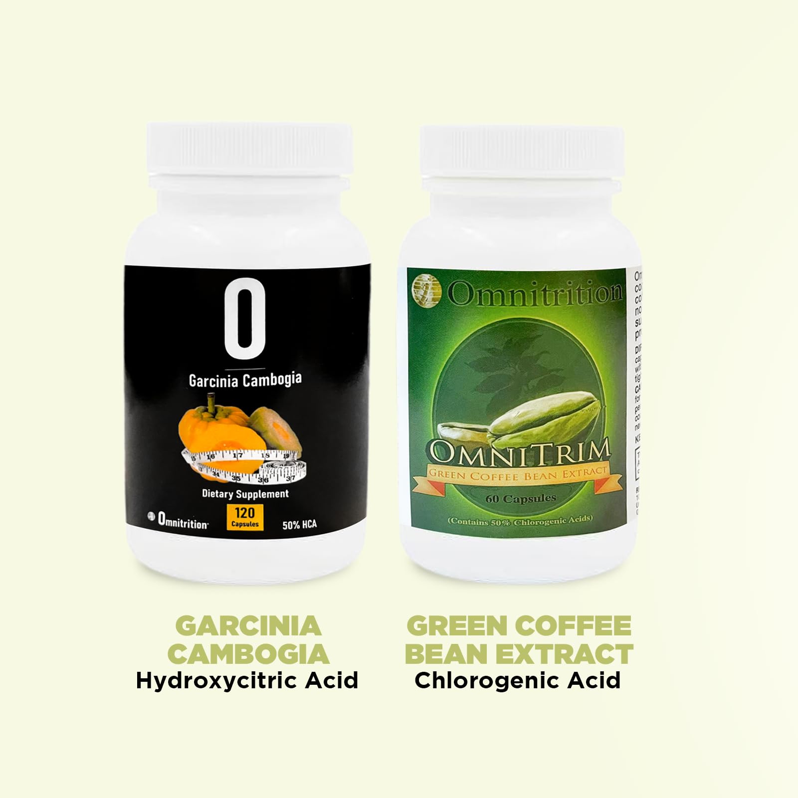 Omnitrition Green Coffee Bean Extract bottle highlights antioxidant support for vibrant energy.