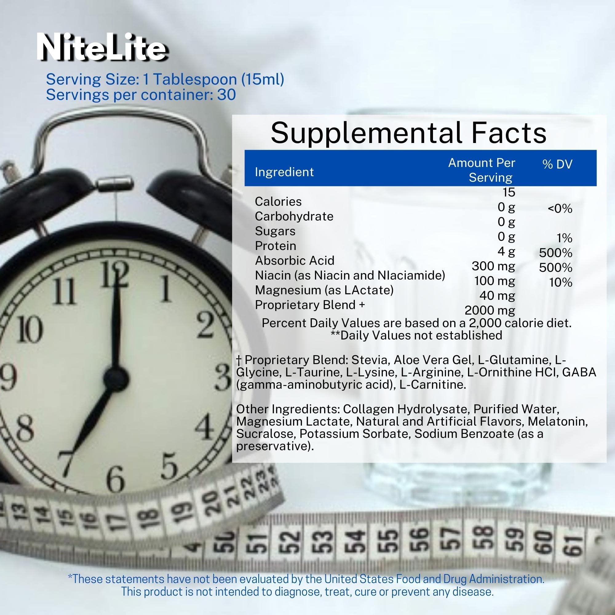 Omnitrition Nite Lite dissolves in water for a simple pre-bed ritual.