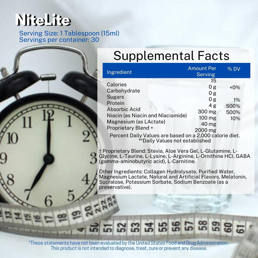 Omnitrition Nite Lite dissolves in water for a simple pre-bed ritual.