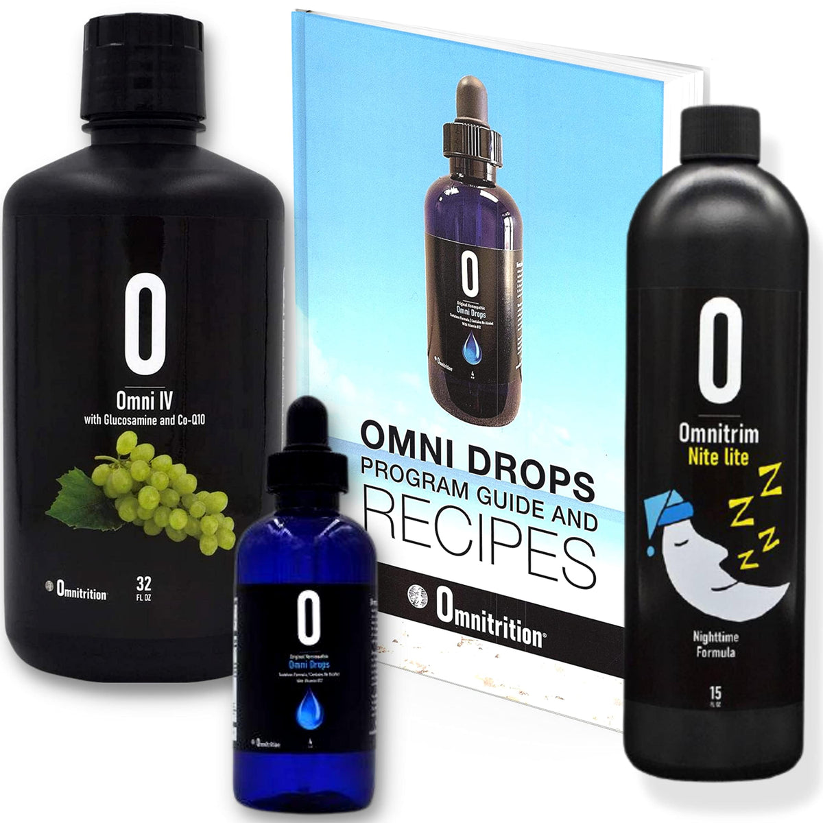 Omnitrition Omni Drop Program bottle with dropper for easy daily dosing on Dr. Simeon's protocol.