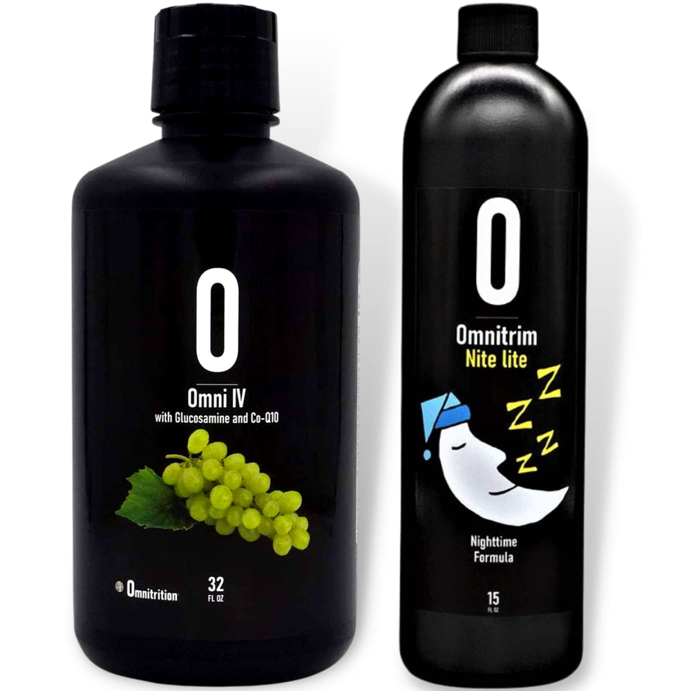 Omnitrition Omni IV liquid bottle shows micelle-enhanced absorption.