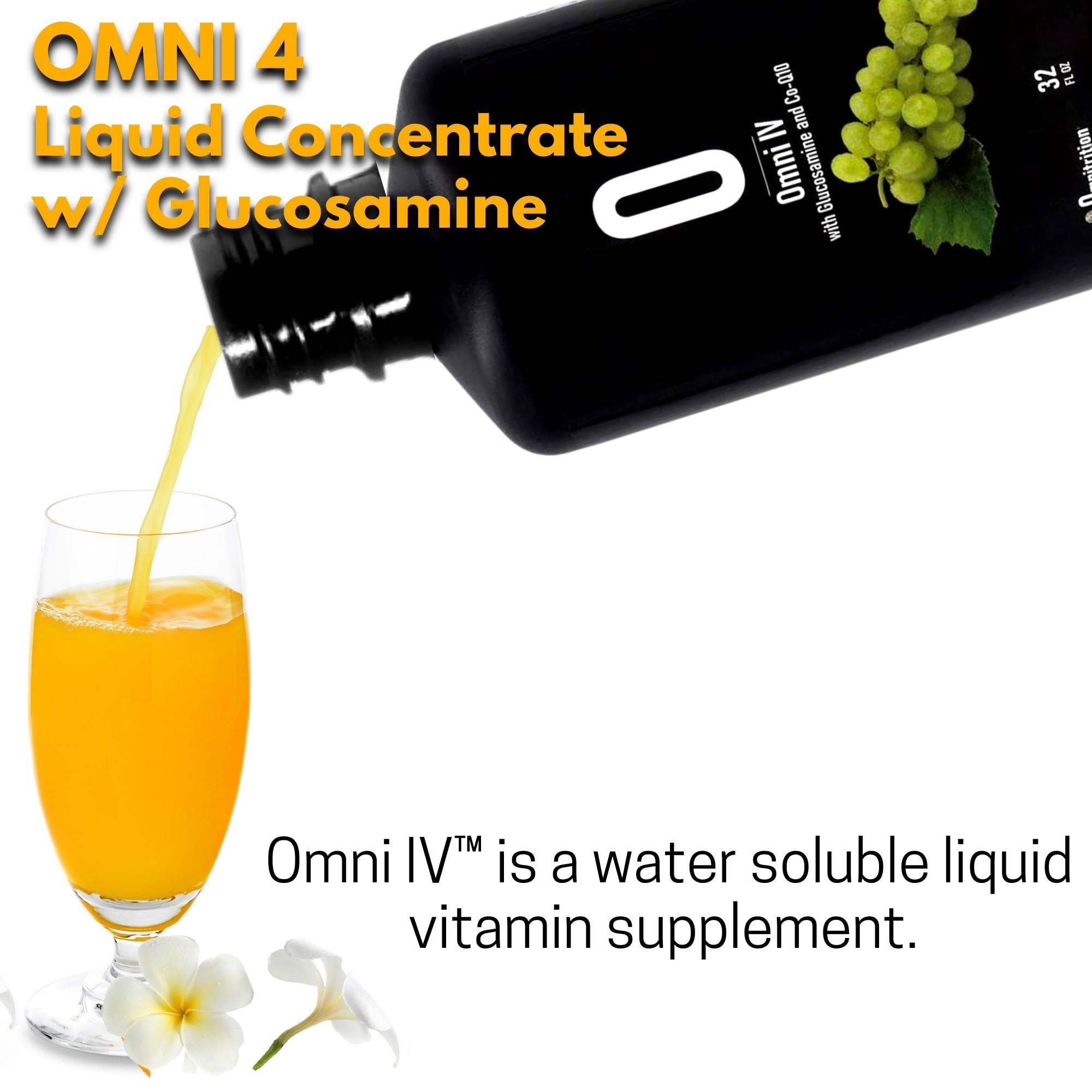 Omnitrition Omni IV concentrate poured into water for mixing.