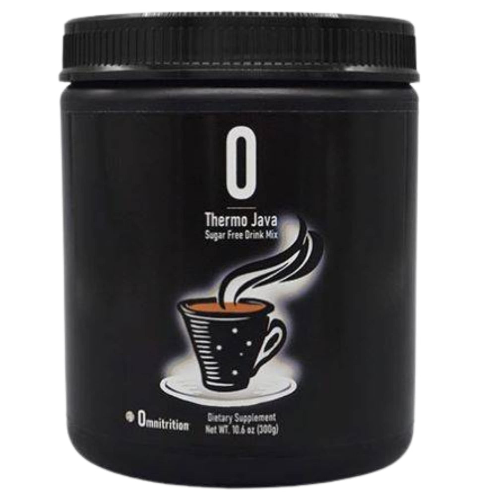 Omnitrition Thermo Java bottle front view, sugar-free energy option for busy mornings.