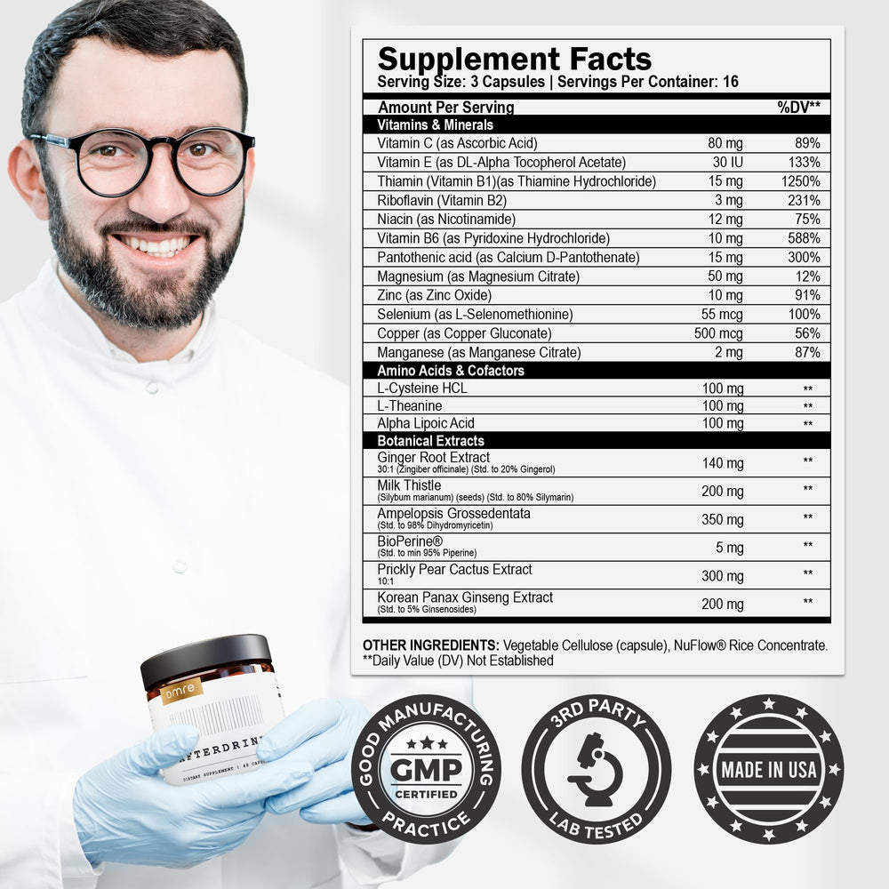 OMRE AfterDrink blister pack ready-to-use daily supplement packaging