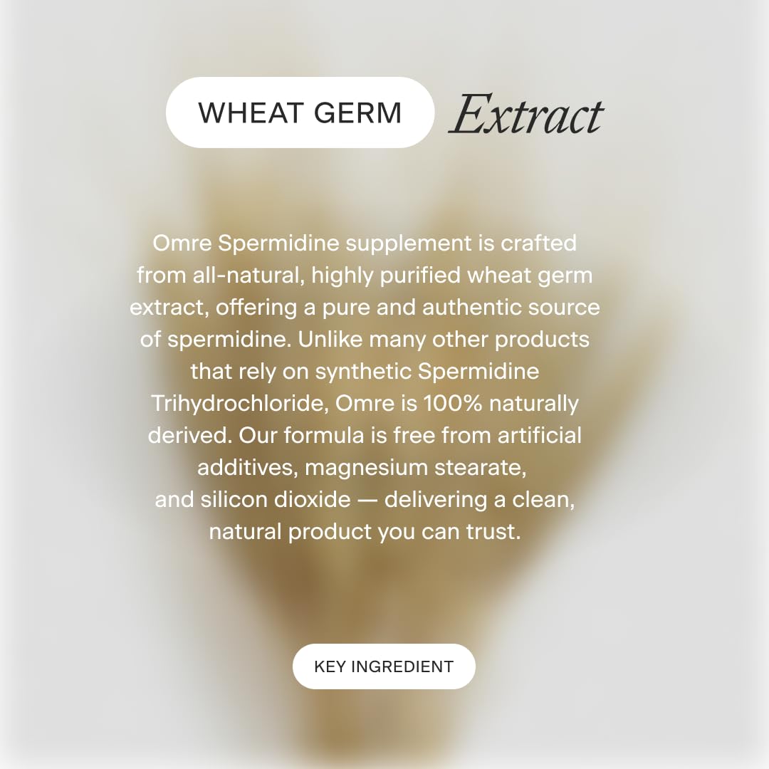OMRE wheat germ extract powder image showing 1000mg standardized potency