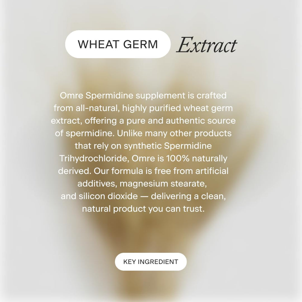 OMRE wheat germ extract powder image showing 1000mg standardized potency