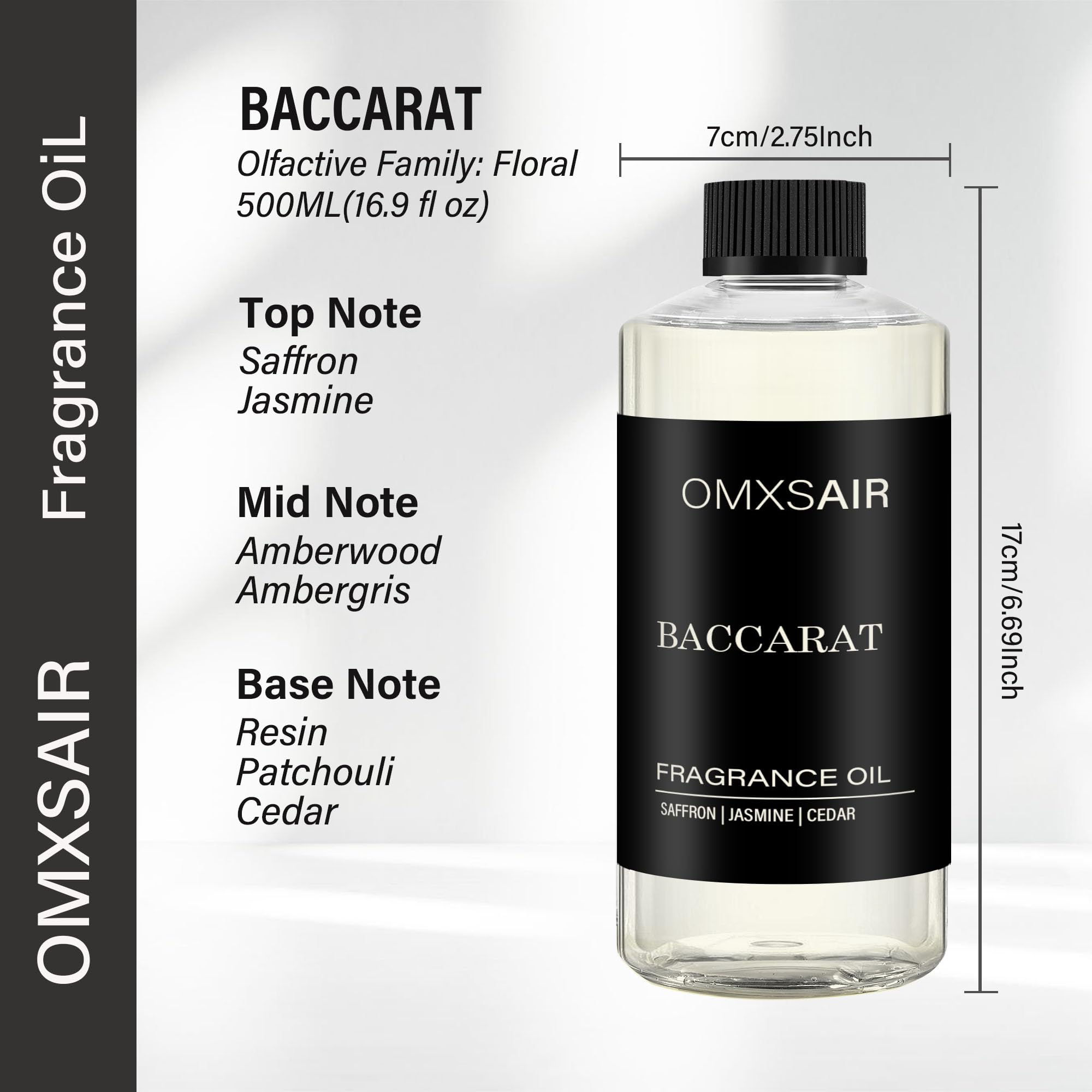 omxsair Baccarat diffuser oil pour shows easy fragrance release.