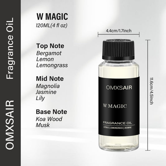 OMXSair W Magic Diffuser Oil pour reveals aroma release for quick room refresh.