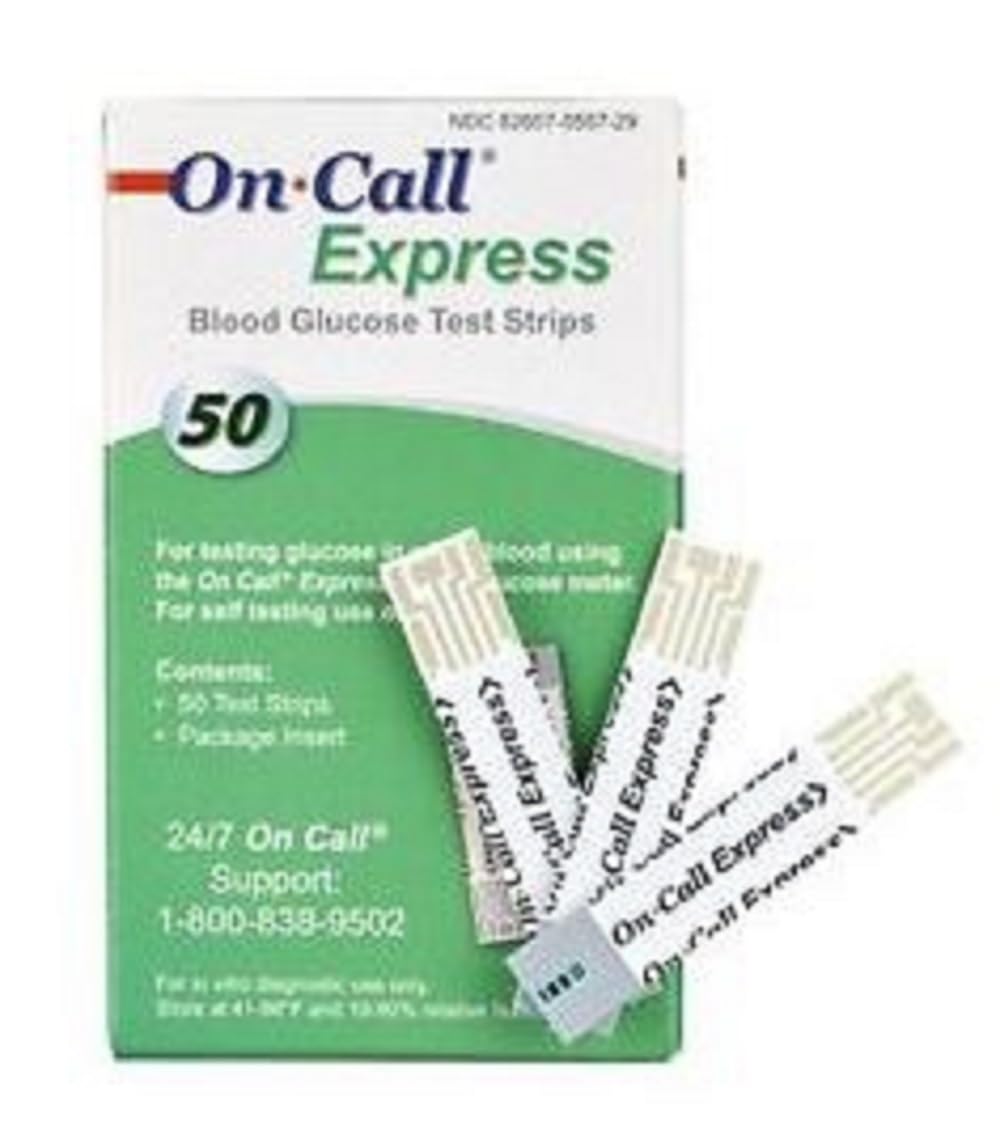 On Call Express test strips, 200-count box, for home self-testing with compatible meters