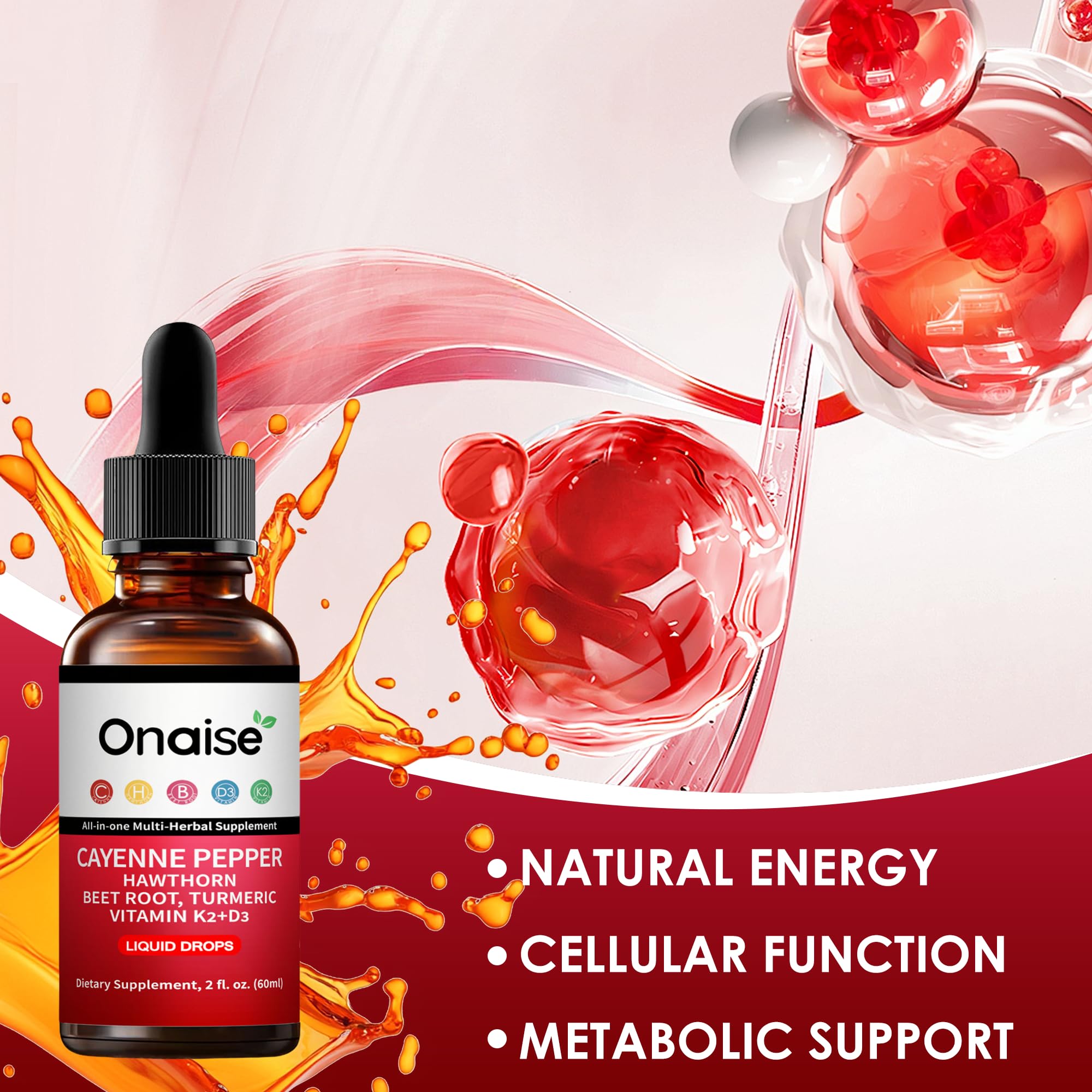 ONAISE Cayenne Pepper Drops travel-friendly bottle fits in gym bag or purse.