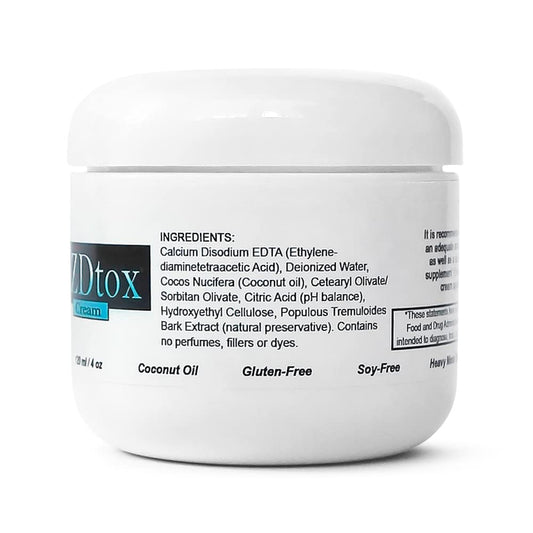 EZDtox Cream on inner wrist, demonstrating topical detox ritual.