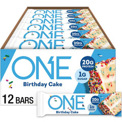 ONE Birthday Cake Bar Pack portable 20g protein snack.