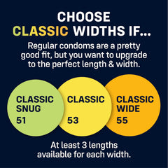 One Classic Sampler package displaying three width options for testing.