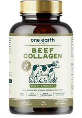 One Earth Health Grass Fed Beef Collagen bottle front view for daily skin support