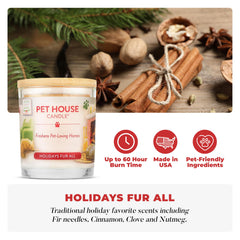 One Fur All soy wax candle with plant-based formula for pet spaces.