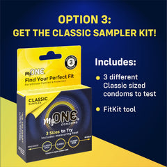 One MyONE Wide-55 condom for maximum coverage and security