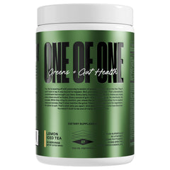 ONE OF ONE Greens & Gut Health packaging front showing premium greens blend for daily vitality