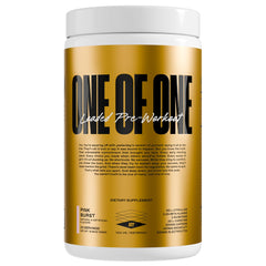 ONE OF ONE Loaded Pre-Workout Pink Burst tub boosts energy before workouts.