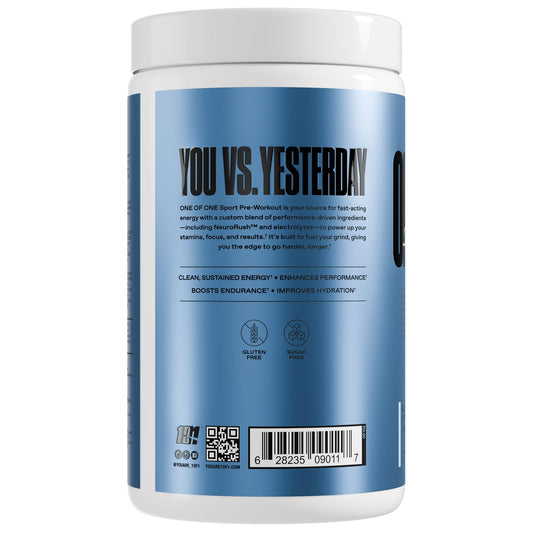 Serving scoop showing NeuroRush blend for sharper focus before workouts