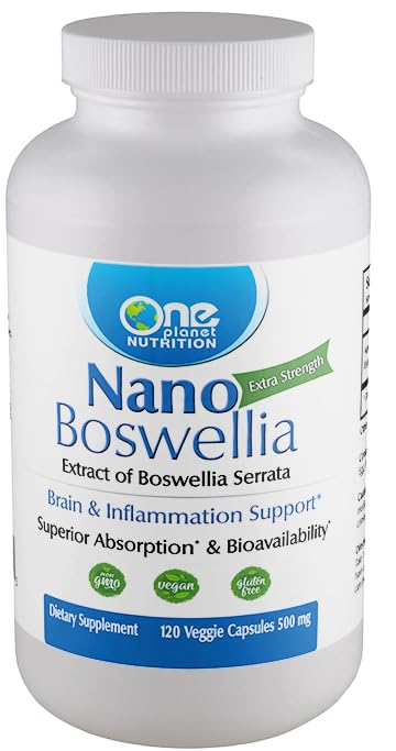 One Planet Nutrition Nano Boswellia 500 mg capsules for high absorption.