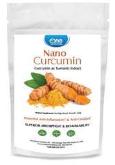 One Planet Nutrition Nano Curcumin powder jar highlights nano particles for enhanced absorption