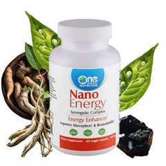 One Planet Nutrition Nano Energy bottle and capsules for daily vitality.